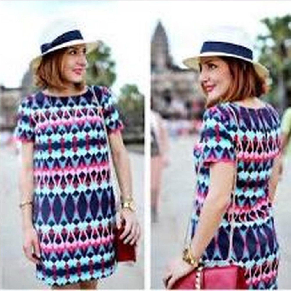 J. Crew colorful Geometric Dress